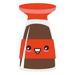 Kawaii face soy sauce PNG Design