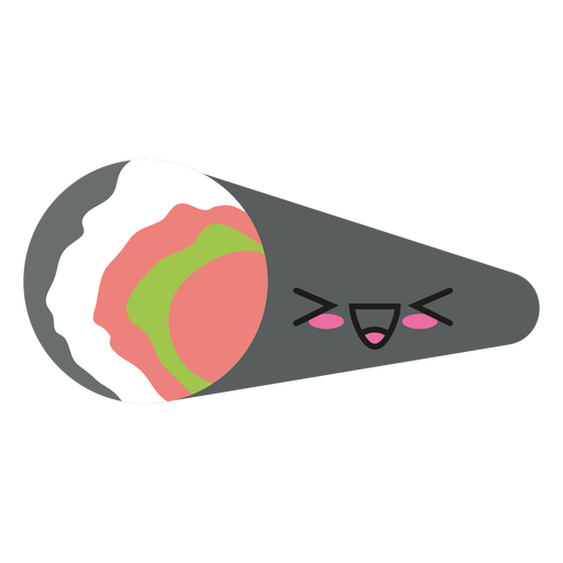 Kawaii cara temaki sushi Diseño PNG
