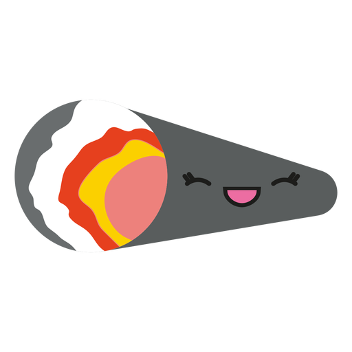 Icono de sushi temaki de cara kawaii