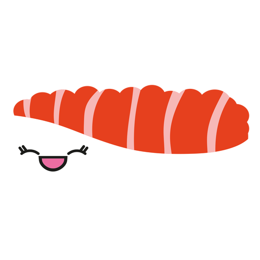 Sushi de sashimi de at?n con cara kawaii Diseño PNG