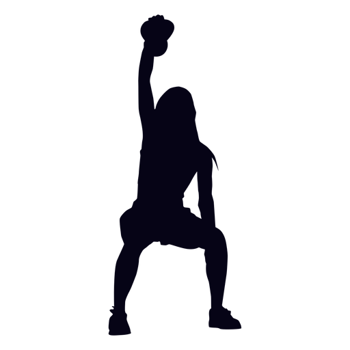 Kettlebell lifting crossfit silhouette PNG Design