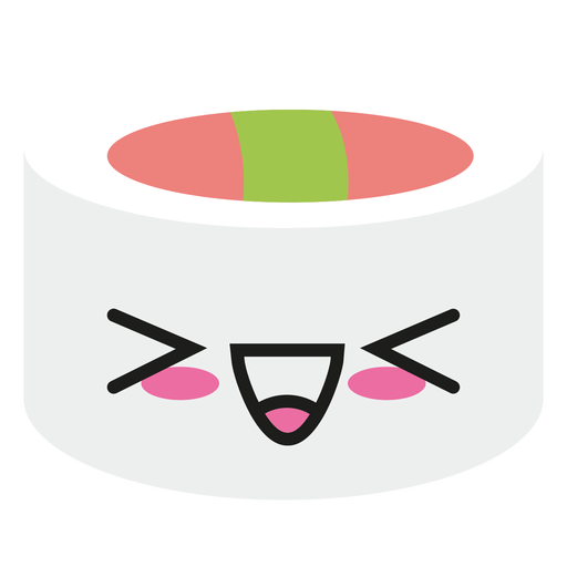 Lachende kawaii Emoticon-Sushi PNG-Design