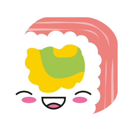 Laughing kawaii emoticon sushi icon - Transparent PNG & SVG vector file