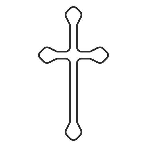 Icono de trazo de cruz cristiana larga