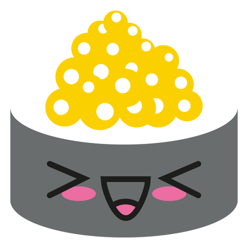 Kawaii Emoticon-Sushi laut lachend PNG-Design