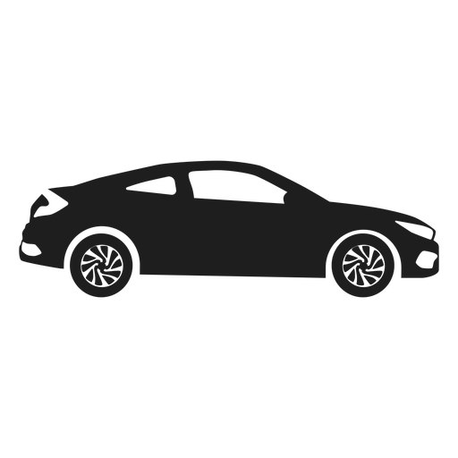 Luxury car side view silhouette