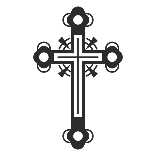 Ornamented cross icon PNG Design