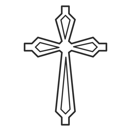 Ornamented cross stroke icon