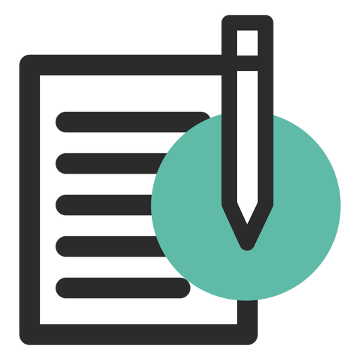 Paper and pencil contact icon PNG Design