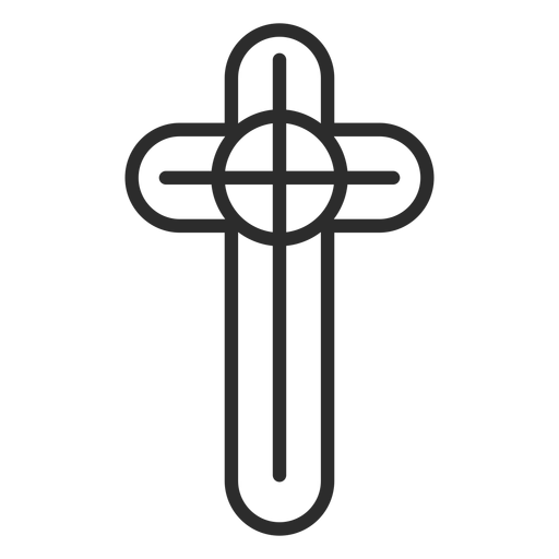 Religious christian cross stroke icon PNG Design