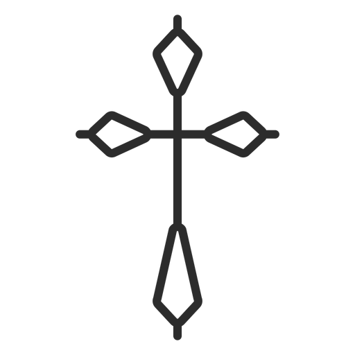 Religiöse Kreuzstrichikone PNG-Design