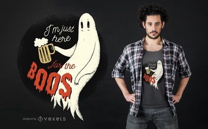 Diseño de camiseta divertida de Halloween Drinking Ghost