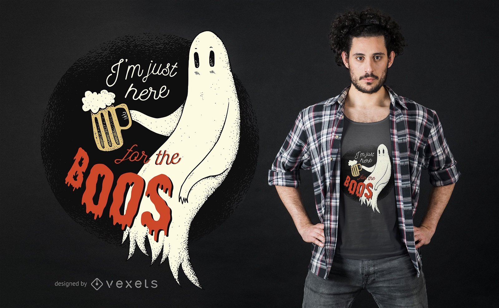 Halloween Drinking Ghost Funny T-shirt Design