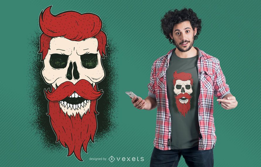 Bearded Skull Graphic T-shirt Design Bearded Skull Graphic T-shirt Design