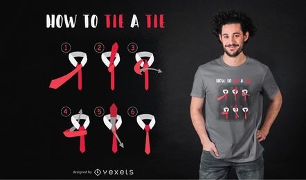 How To Tie a Tie Graphic T-shirt Design