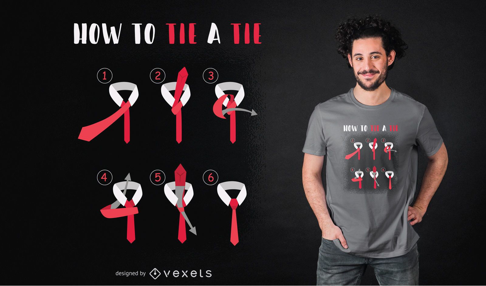 Como Amarrar Um Gravata Graphic Design Tshirt Baixar Vector