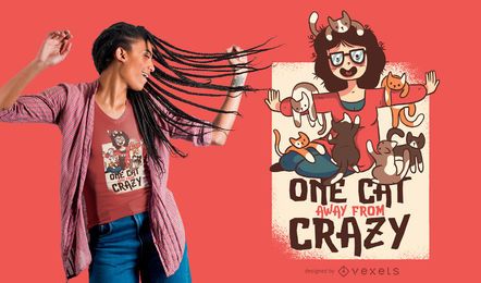 Crazy Cat Lady Funny T-shirt Design Crazy Cat Lady Funny T-shirt Design