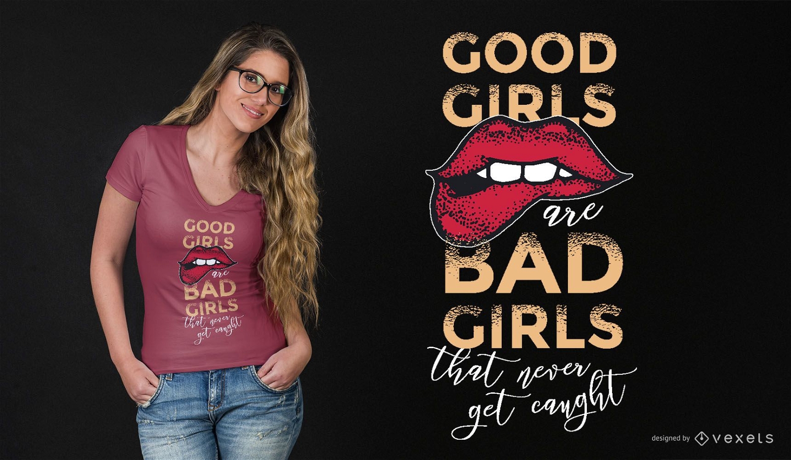 Dise?o de camiseta Good Girls Bad Girls Lettering