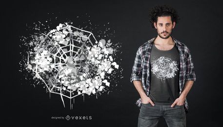 Design de camiseta do Dia das Bruxas com teia de aranha