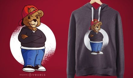 Diseño de camiseta de oso adolescente