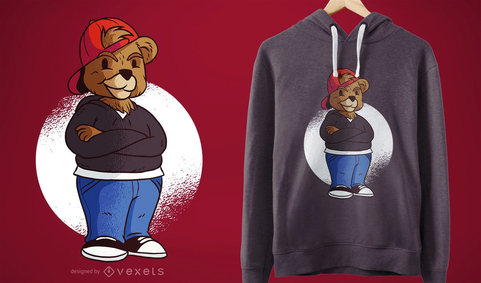 Design de camiseta com urso adolescente