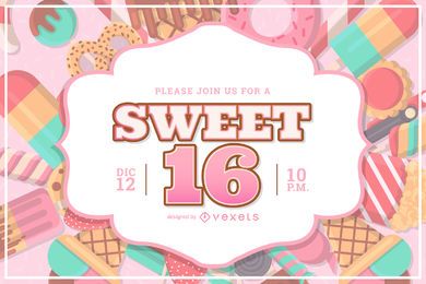 Sweet 16 Party Einladungsdesign