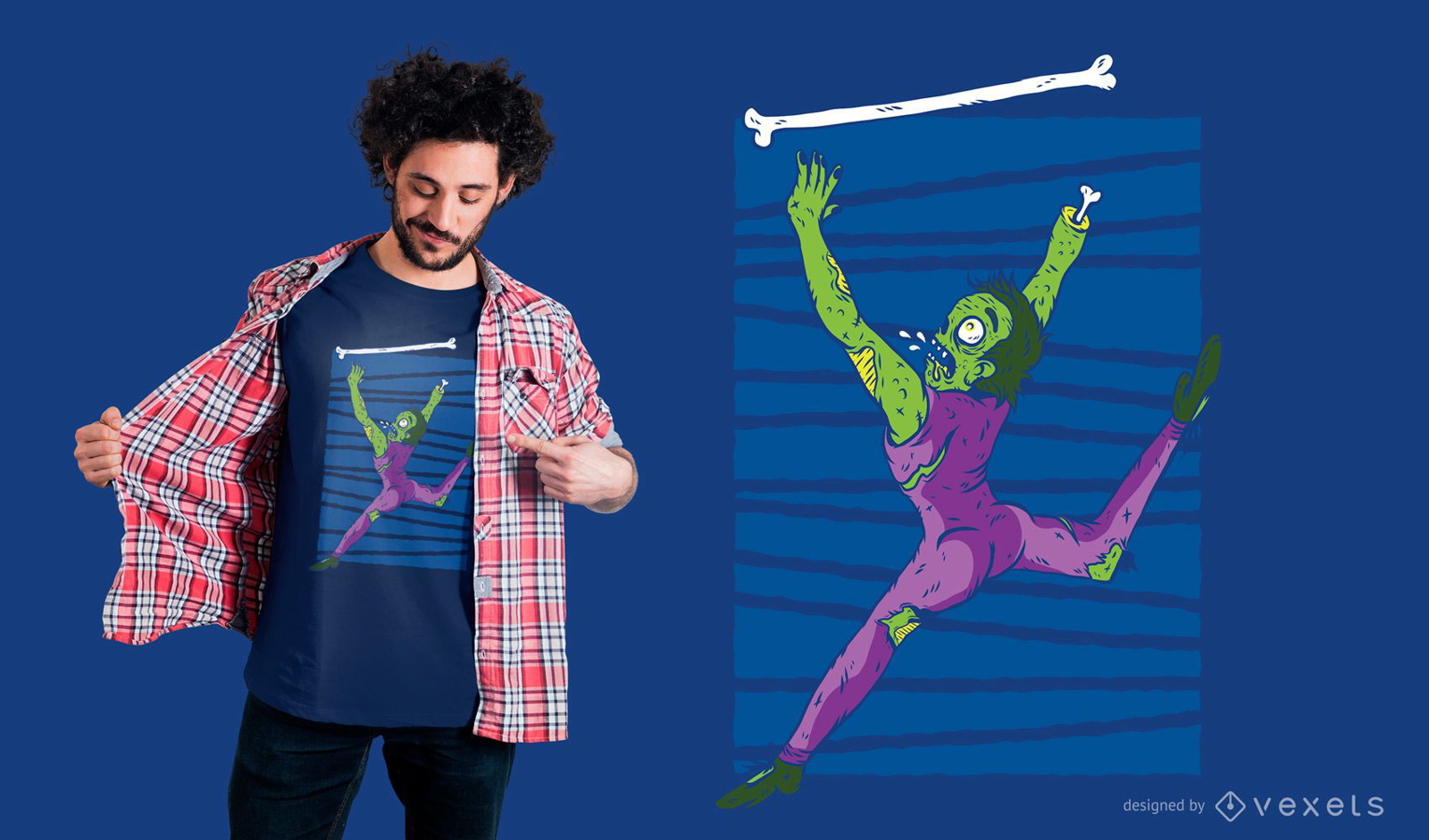 Wirbelndes T-Shirt-Design des Zombiestabes