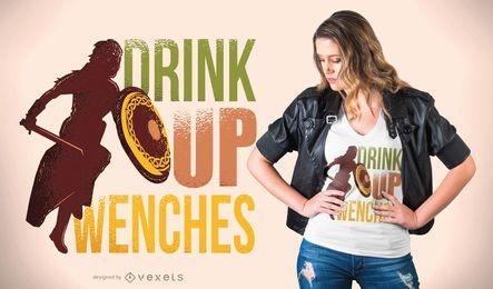 Trinken Sie Frauen T-Shirt Design