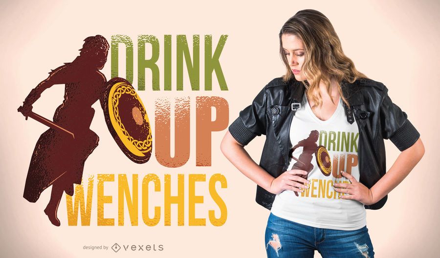 Drink up wenches t-shirt design Drink up wenches t-shirt design