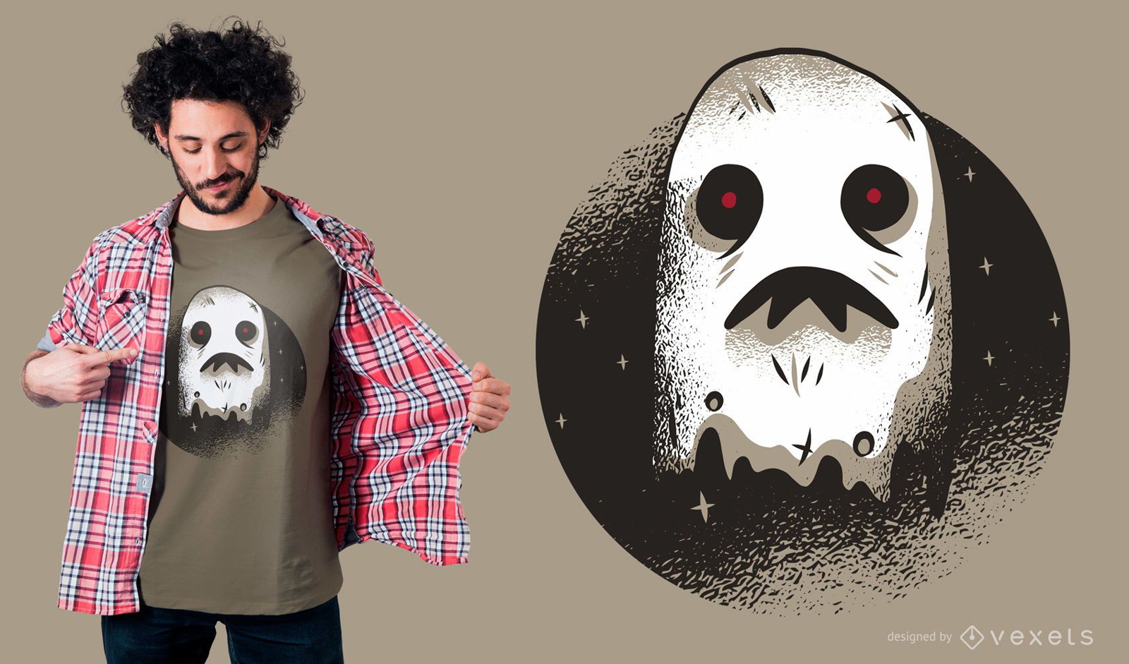 Dise?o de camiseta de fantasma oscuro