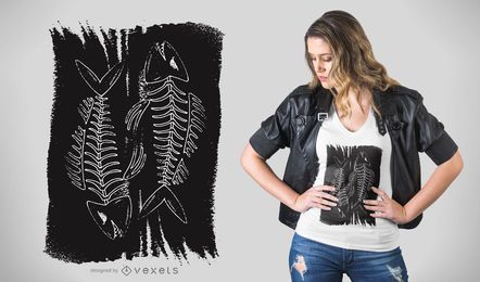Dark fish bones t-shirt design Dark fish bones t-shirt design