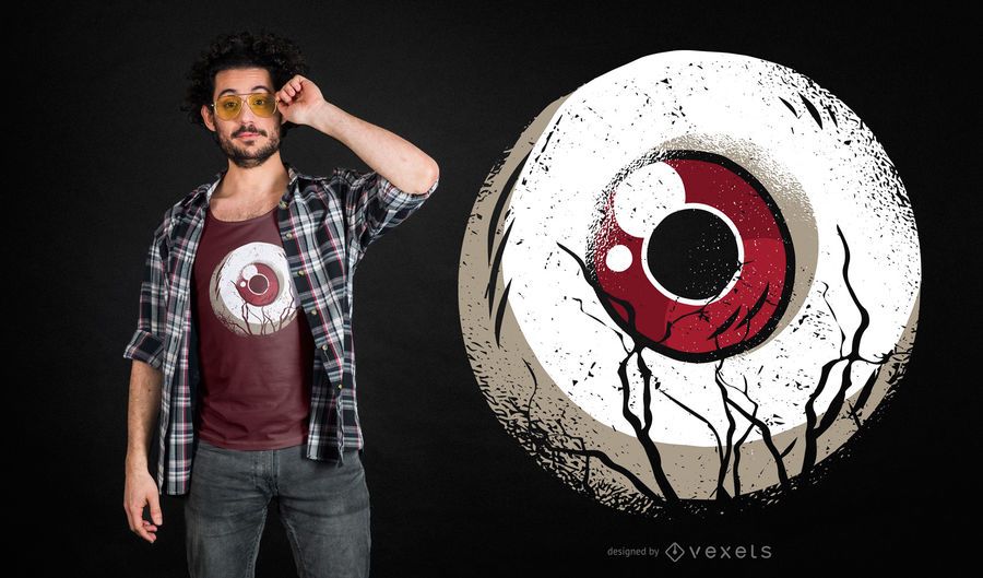Design de t-shirt de bola de olho escuro Design de t-shirt de bola de olho escuro