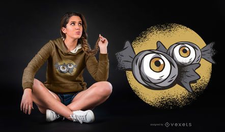 Projeto do t-shirt dos doces do globo ocular Projeto do t-shirt dos doces do globo ocular