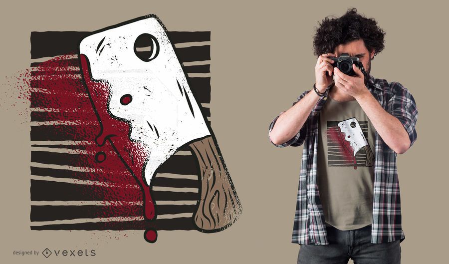 Diseño de camiseta sangrienta hacha Diseño de camiseta sangrienta hacha