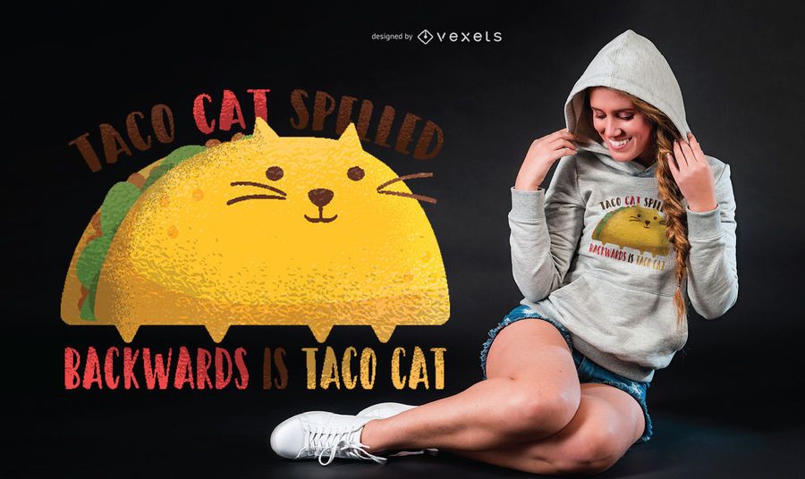 Taco Cat Graphic T-shirt Design Taco Cat Graphic T-shirt Design