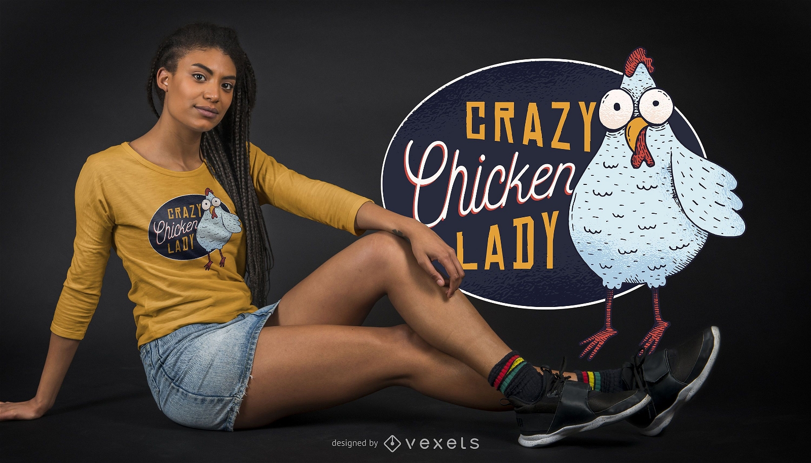 Crazy chicken lady t-shirt design