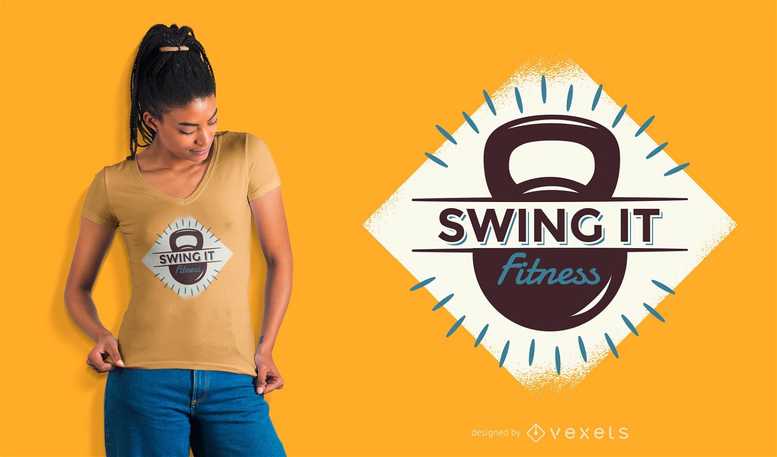 Swing it fitness t-shirt design