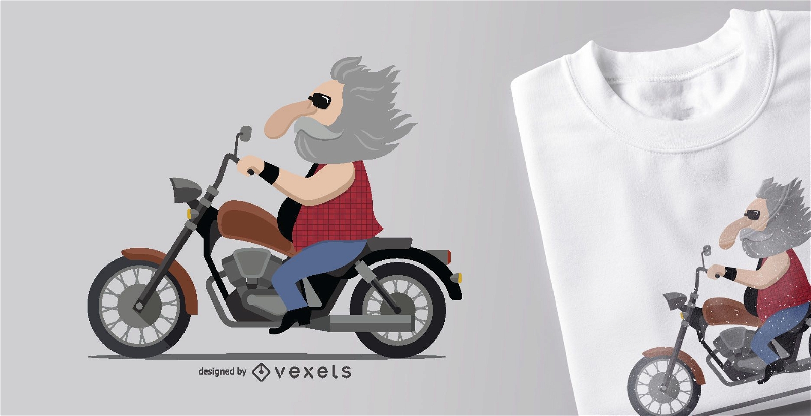 Diseño de camiseta de motociclista.