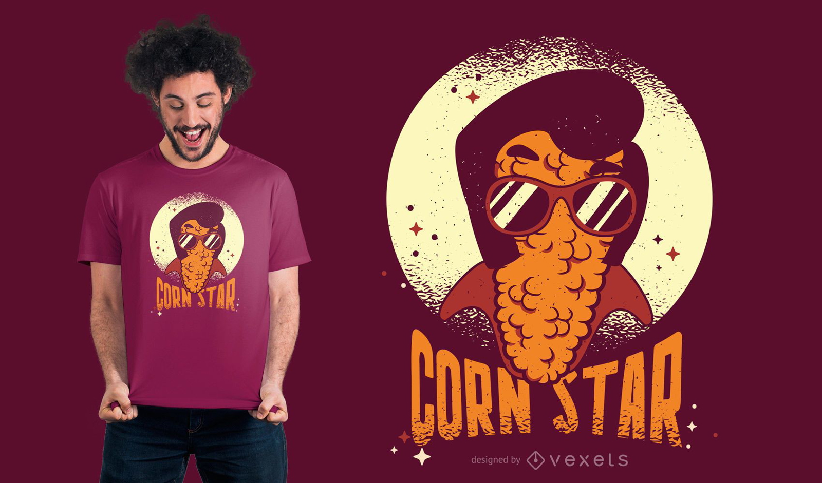 Design de camisetas de fazenda engra?ada da estrela de milho