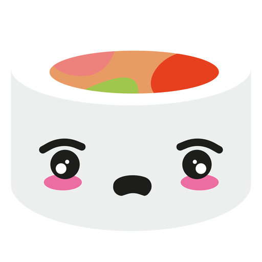 Disappointed kawaii face sushi roll food Transparent PNG Disappointed kawaii face sushi roll food Transparent PNG