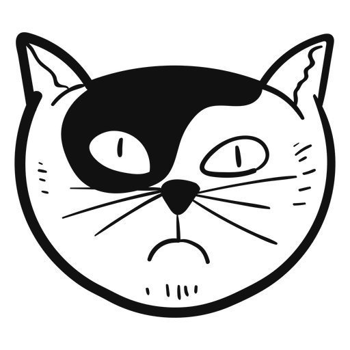 Gato com inveja desenhado à mão avatar gato Desenho PNG