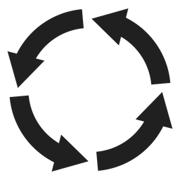 Elemento de círculo de círculo de cuatro flechas gruesas Diseño PNG