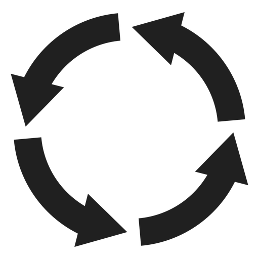 Elemento de círculo de círculo de cuatro flechas gruesas Diseño PNG