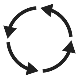 Elemento de círculo de círculo de cuatro flechas delgadas Diseño PNG