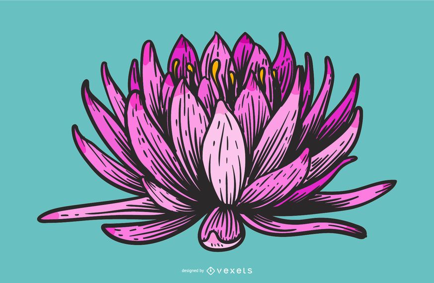 Lotus-Blumen-Karikaturdesign Lotus-Blumen-Karikaturdesign