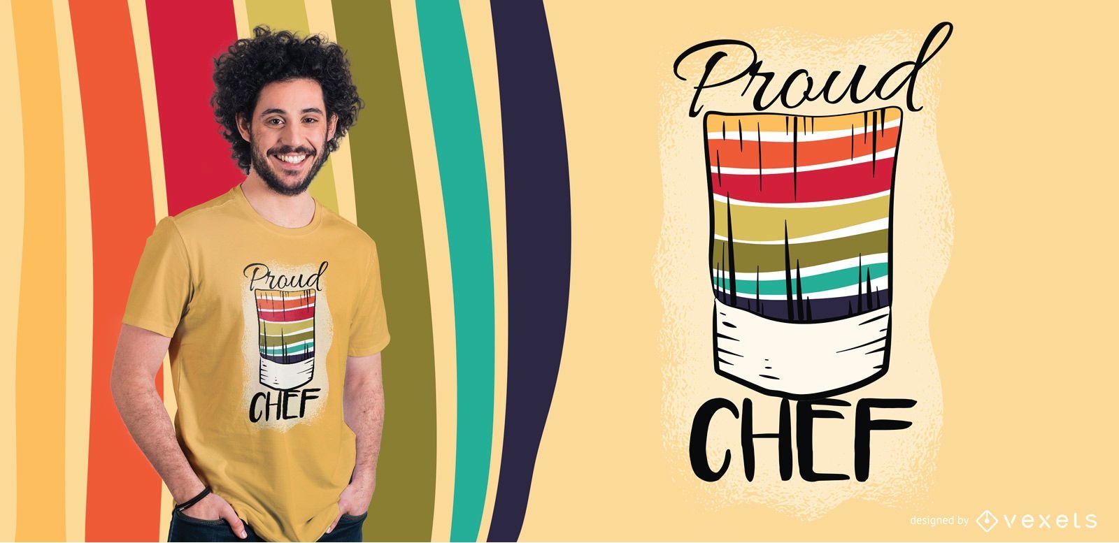 Design de camiseta com arco-?ris do Chef orgulhoso