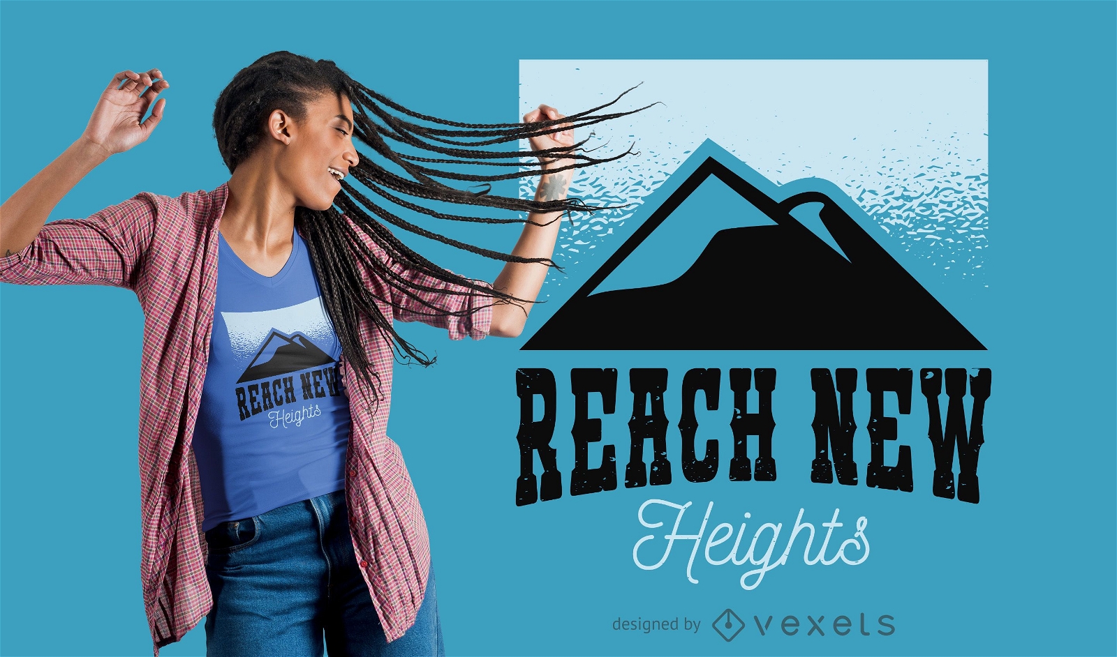 Reach new heights t-shirt design