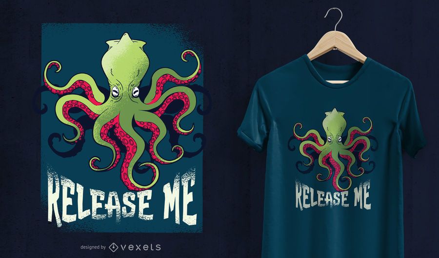 Kraken release me t-shirt design Kraken release me t-shirt design