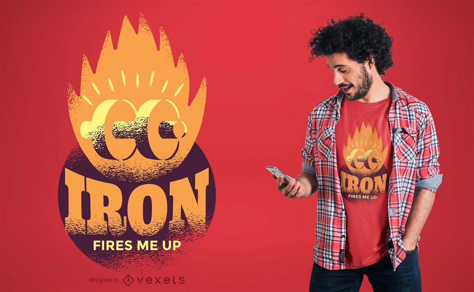 Iron fire t-shirt design