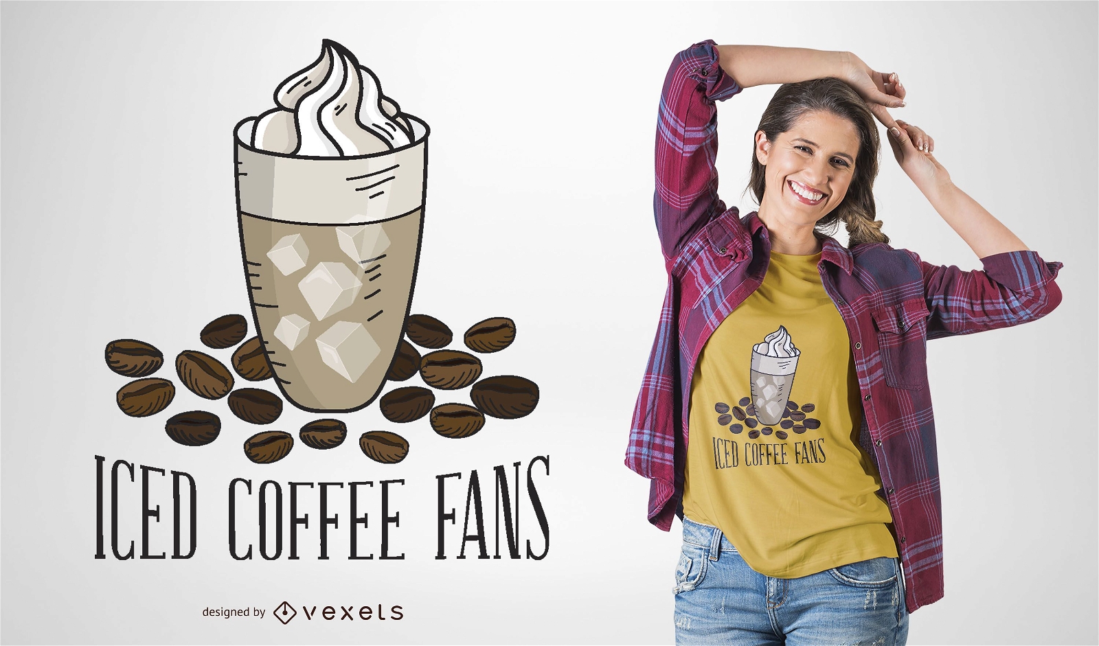 Dise?o de camiseta de fan?ticos del caf? helado.